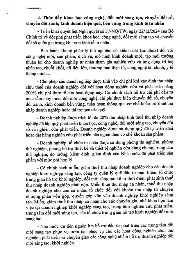 TOÀN VĂN: Nghị quyết số 68-NQ/TW về phát triển kinh tế tư nhân - Ảnh 11