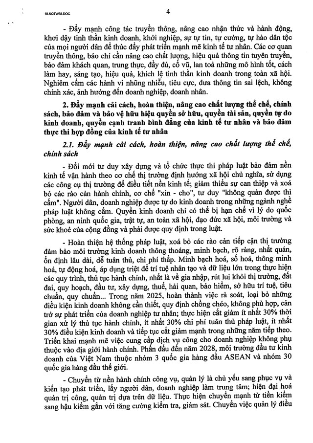 TOÀN VĂN: Nghị quyết số 68-NQ/TW về phát triển kinh tế tư nhân - Ảnh 4