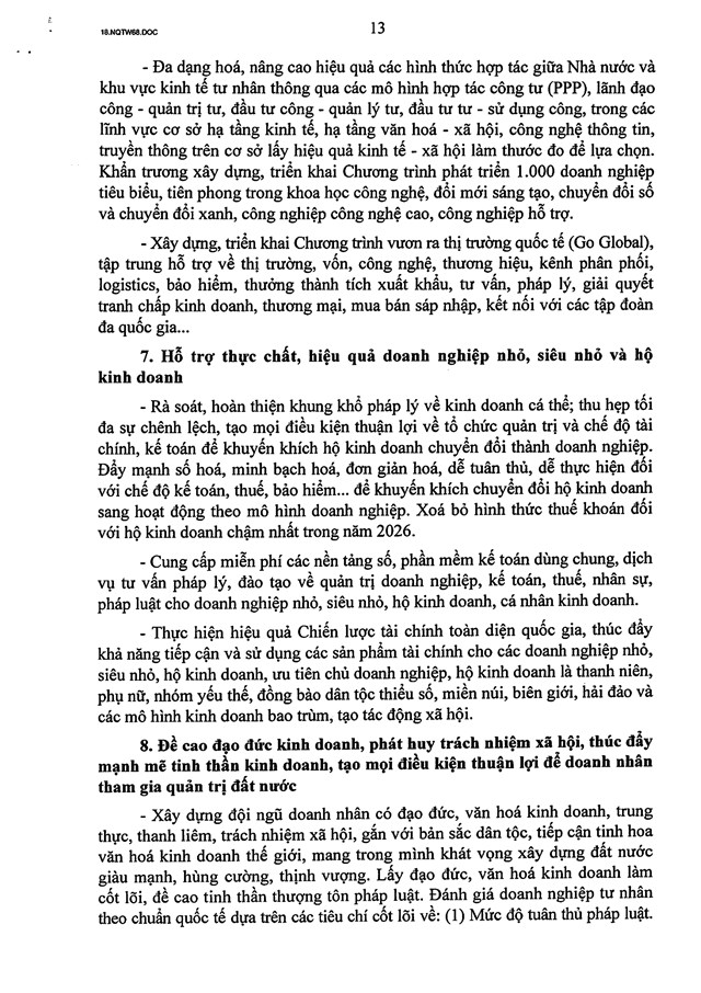 TOÀN VĂN: Nghị quyết số 68-NQ/TW về phát triển kinh tế tư nhân - Ảnh 13