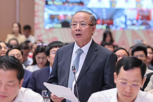 &Ocirc;ng Nguyễn Văn Th&acirc;n, Chủ tịch Hiệp hội Doanh nghiệp nhỏ v&agrave; vừa Việt Nam, n&ecirc;u c&aacute;c kiến nghị tại Tọa đ&agrave;m - Ảnh: VGP/Nhật Bắc &nbsp;