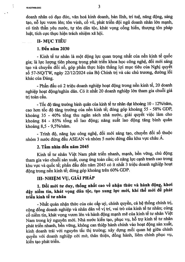 TOÀN VĂN: Nghị quyết số 68-NQ/TW về phát triển kinh tế tư nhân - Ảnh 3