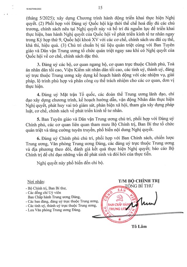 TOÀN VĂN: Nghị quyết số 68-NQ/TW về phát triển kinh tế tư nhân - Ảnh 15