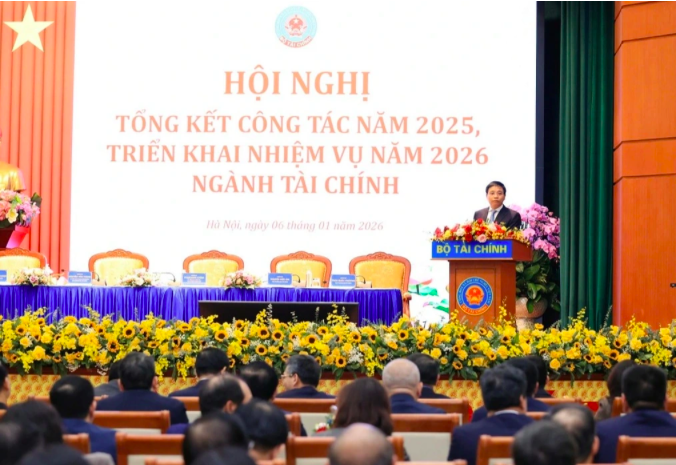 Bộ trưởng Bộ Tài chính Nguyễn Văn Thắng phát biểu tại Hội nghị (Ảnh: Đức Thanh).