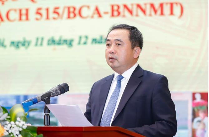 Bộ trưởng Bộ Nông nghiệp và Môi trường Trần Đức Thắng chủ trì hội nghị. (Ảnh: Khương Trung)