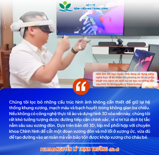  ekip phẫu thuật đã ứng dụng công nghệ thực tế ảo, dựng hình 3D xóa nền để 
