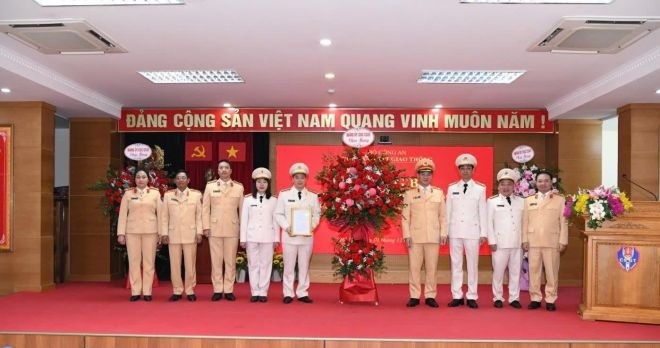 Quang cảnh buổi lễ ra mắt Phòng Quản lý, khai thác, xử lý, vận hành dữ liệu và chuyển đổi số. (Ảnh: Cục CSGT)