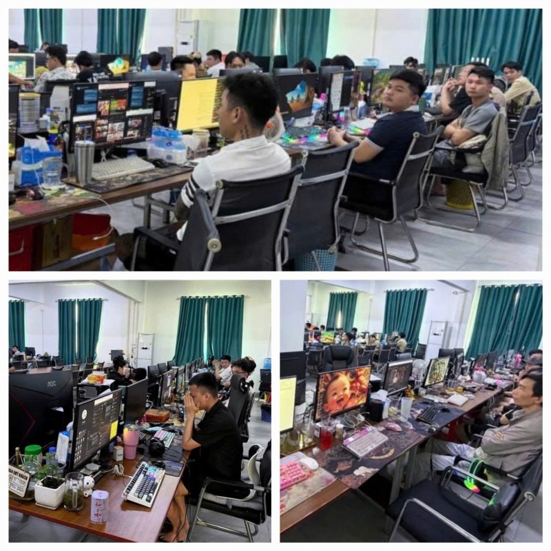Phía bên trong tòa nhà ở Campuchia, nơi các đối tượng sử mạng máy tính, mạng viễn thông lừa đảo nhiều bị hại ở Việt Nam.