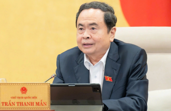 Chủ tịch Quốc hội Trần Thanh Mẫn phát biểu tại phiên họp