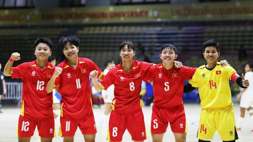 Các cầu thủ nữ nữ Futsal Việt Nam.