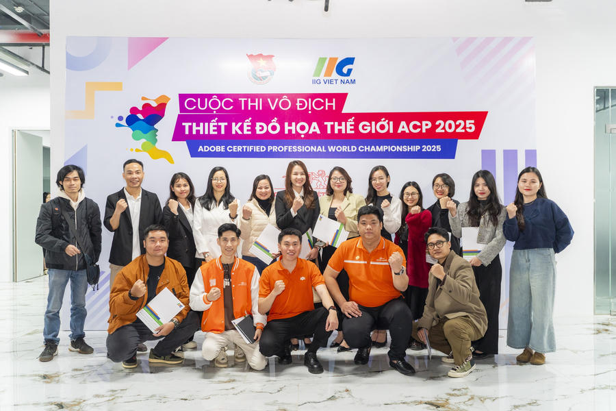 Các thí sinh trước giờ tranh tài ở điểm cầu Hà Nội - Ảnh: BTC