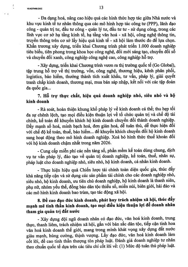 TOÀN VĂN: Nghị quyết số 68-NQ/TW về phát triển kinh tế tư nhân - Ảnh 13
