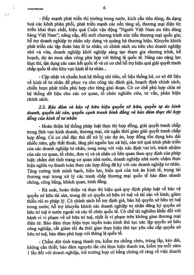 TOÀN VĂN: Nghị quyết số 68-NQ/TW về phát triển kinh tế tư nhân - Ảnh 6