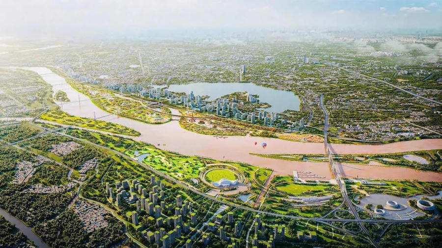 Rendered design of the Red River Landscape Boulevard project.