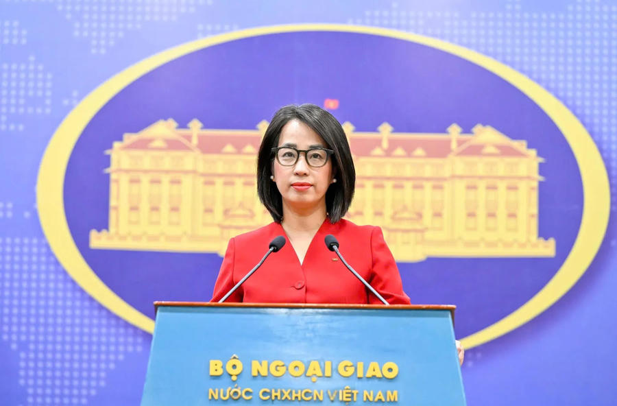 Foreign Ministry spokesperson Pham Thu Hang at the monthly press briefing on January 29. Photo: Ministry of Foreign Affairs