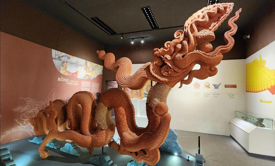 A dragon statue dating from Ly Dynasty found at Thang Long Imperial Citadel. Photo: Trinh Nguyen/The Hanoi Times