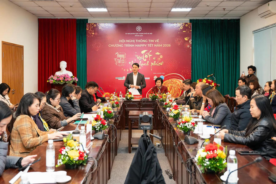 Nguyen Tran Quang, Deputy Director of the Hanoi Department of Tourism, speaks about Happy Tet 2026, outlining the city’s vision to present Vietnam’s Lunar New Year as a living cultural experience for international visitors. Photo: Minh Loan