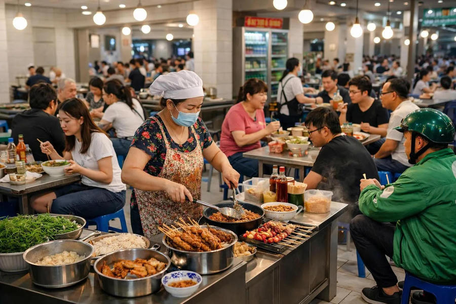 An AI-generated photo shows food being served at a local eatery.