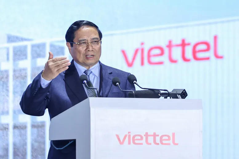 Hình ảnh 3 Prime Minister Pham Minh Chinh delivers his remarks at the groundbreaking ceremony.