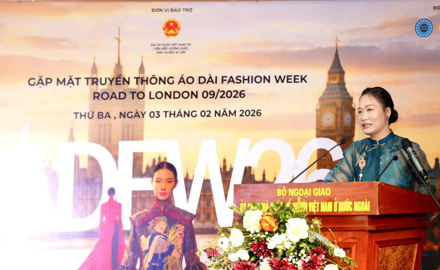 The "Ao Dai Fashion Week London 2026" project was officially launched in Hanoi on February, 3. Photo: SCOV