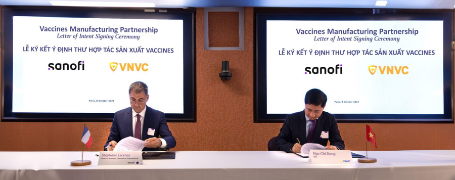 VNVC cùng Sanofi ký bản định hướng hợp tác để tiến tới chuyển giao công nghệ sản xuất một số vaccine của Sanofi tại nhà máy VNVC.