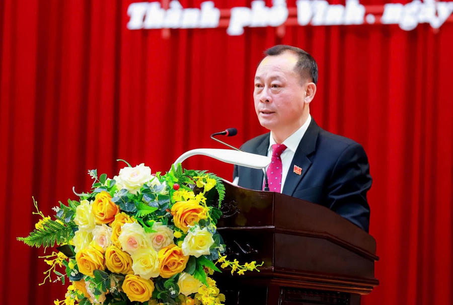 Chủ tịch HĐND thành phố Vinh (mới) Phan Đức Đồng.