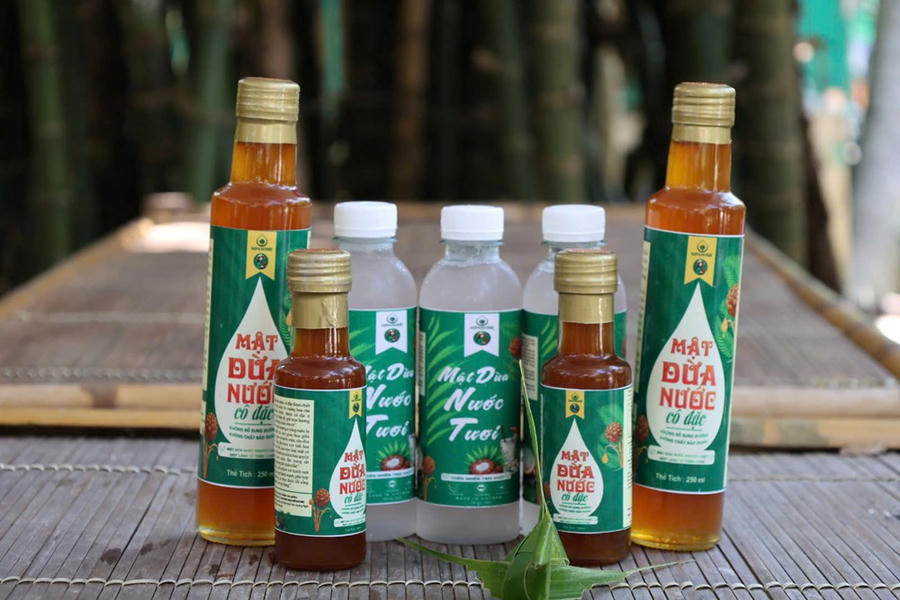 Sản phẩm mật dừa nước nguyên chất được chế biến đảm bảo an toàn thực phẩm
