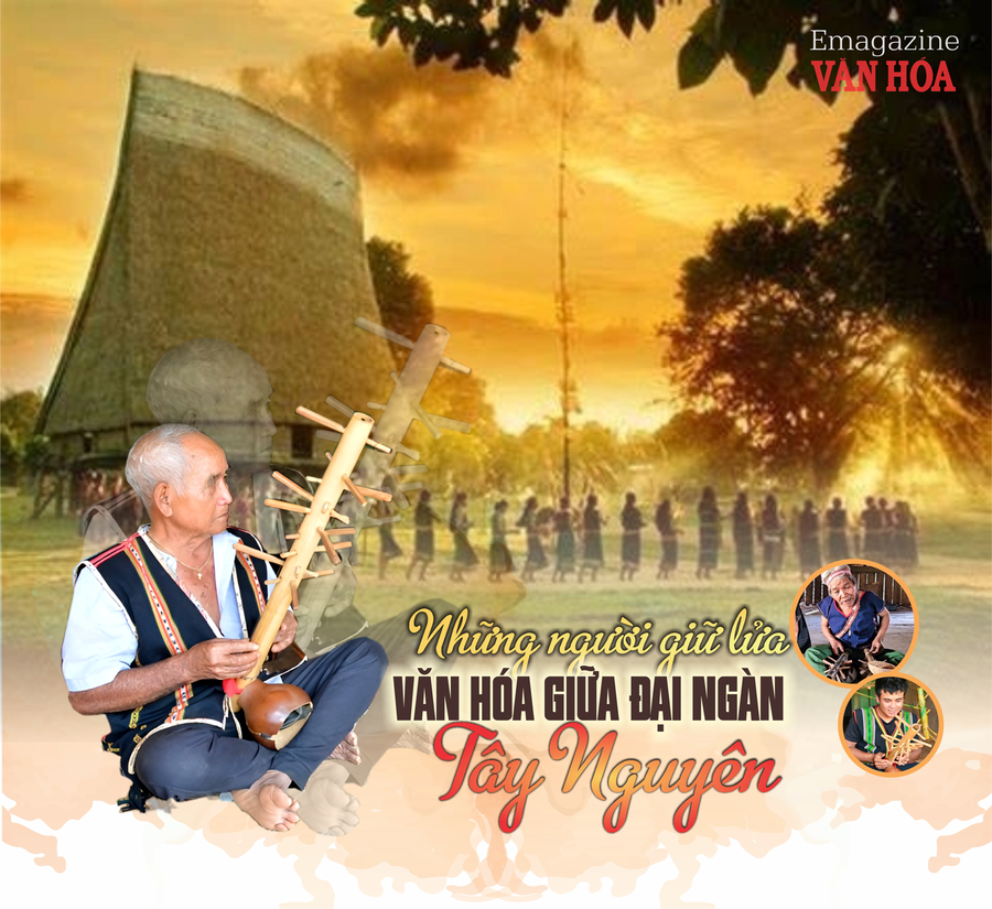 nghe nhan Ro Cham Nha bieu dien dan ca Jrai cong chieng Tay Nguyen xa Ia Phi Gia Lai
