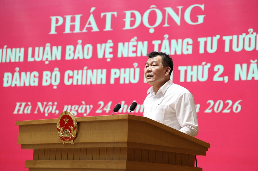 Phó Bí thư Đảng ủy Chính phủ Nguyễn Đức Phong, Thành viên Ban Chỉ đạo 35 Trung ương phát động Cuộc thi chính luận bảo vệ nền tảng tư tưởng của Đảng trong Đảng bộ Chính phủ và quán triệt Chương trình hành động của Ban Chấp hành Đảng bộ Chính phủ thực hiện Nghị quyết Đại hội XIV của Đảng