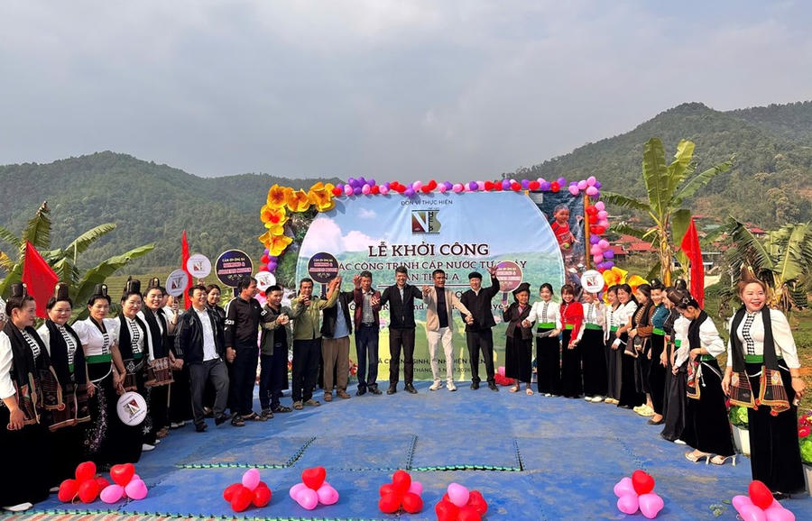 Xây dựng 5 công trình cấp nước sinh hoạt tặng người dân xã vùng cao Chiềng Sinh