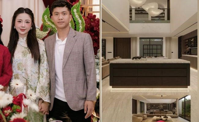 Cô chủ khách sạn khoe quà 8.3 cực khủng từ tuyển thủ Phan Văn Đức: Biệt thự mới toanh, phòng khách cực đẹp