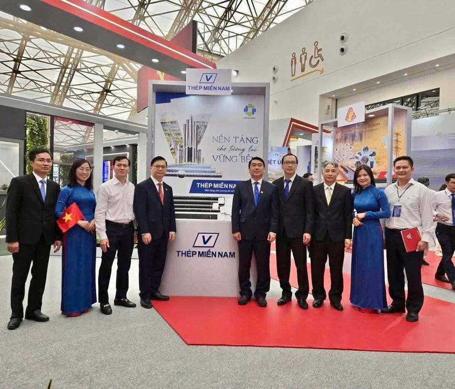 Đại diện Thép Miền Nam tại Triển lãm A80 vào tháng 9 vừa qua. Ảnh: Thép Miền Nam