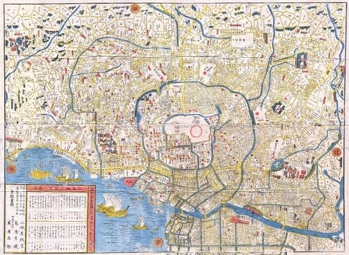 Bản đồ hệ thống kênh rạch và sông ngòi thời Edo năm 1849. Ảnh: CPC Collection.