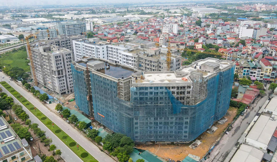 Dự án Nhà ở xã hội CT3 - Thăng Long Green City (xã Thiên Lộc). Ảnh: Đỗ Tâm
